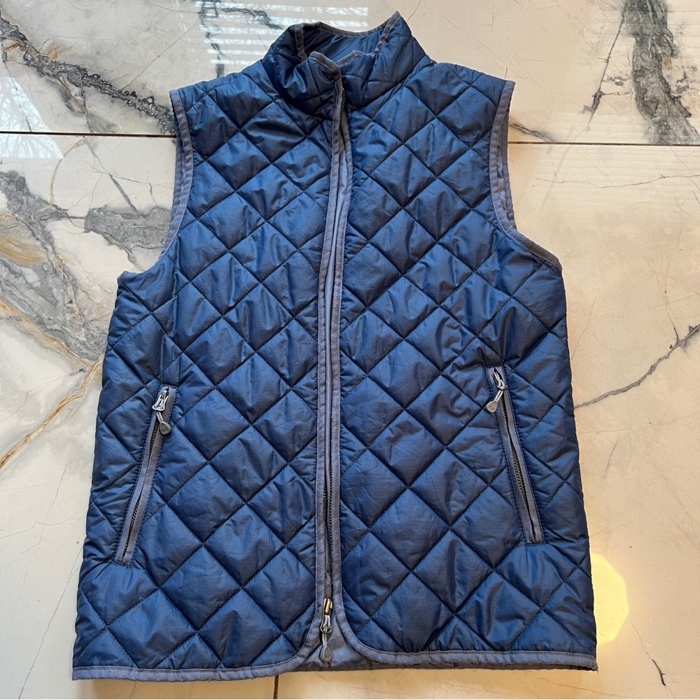 Vineyard Vines Quilted Blue Lightweight Vest with Zipper Pockets Women’s XS